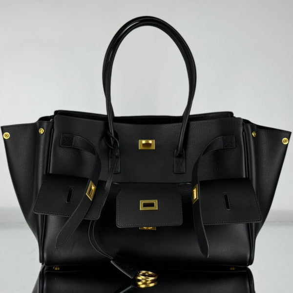 BEL AIR CARRY ALL BAG 29 IN BLACK NAPPA LAMBSKIN GOLD HARDWARE