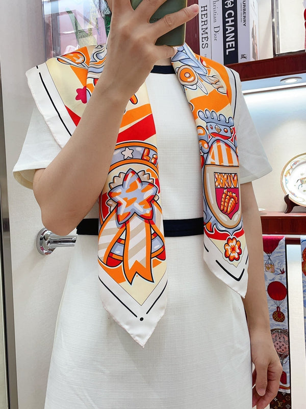 Candy Libris Scarf 90 CM In Red Colorful Silk Twill 319211