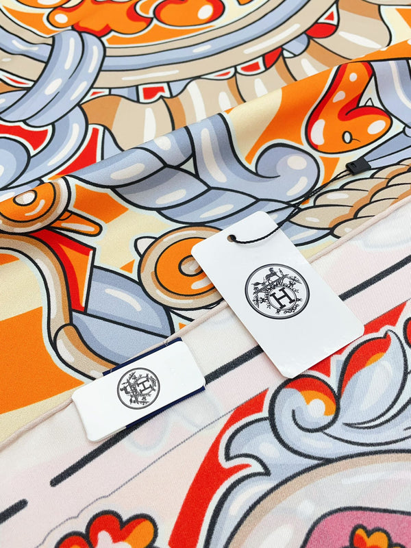 Candy Libris Scarf 90 CM In Red Colorful Silk Twill 319211