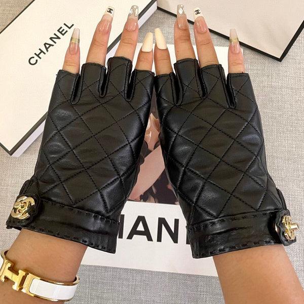 FINGERLESS GLOVES IN BLACK SHEEPSKIN 463845