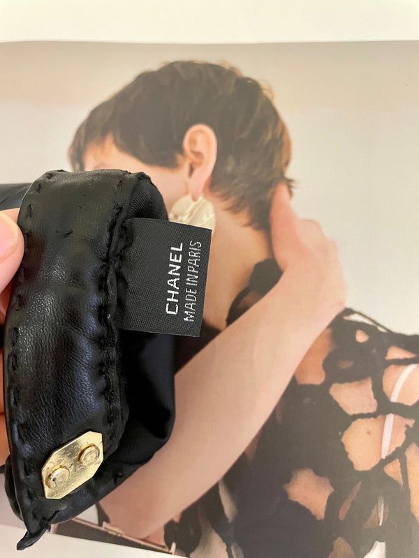 FINGERLESS GLOVES IN BLACK SHEEPSKIN 463845