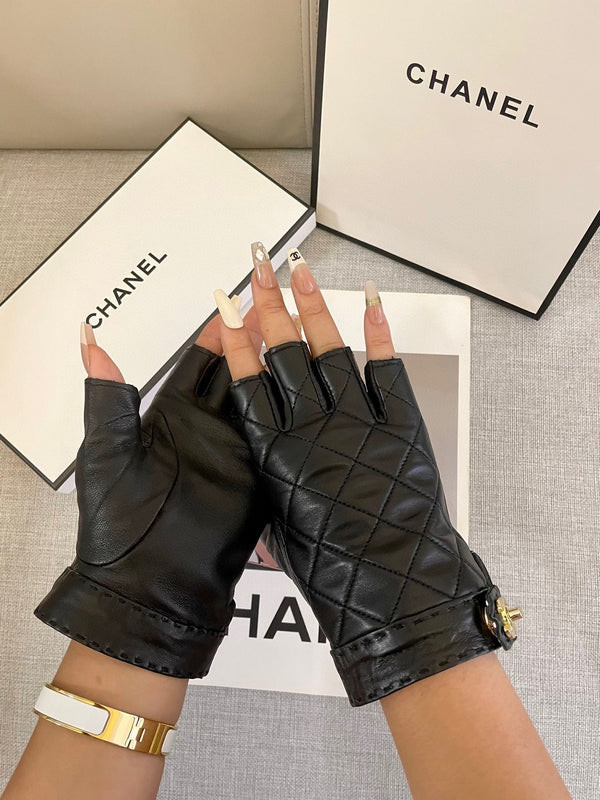 FINGERLESS GLOVES IN BLACK SHEEPSKIN 463845