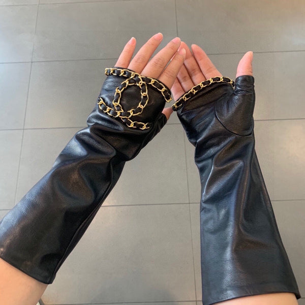 FINGERNESS GLOVES IN BLACK LAMBSKIN 465053