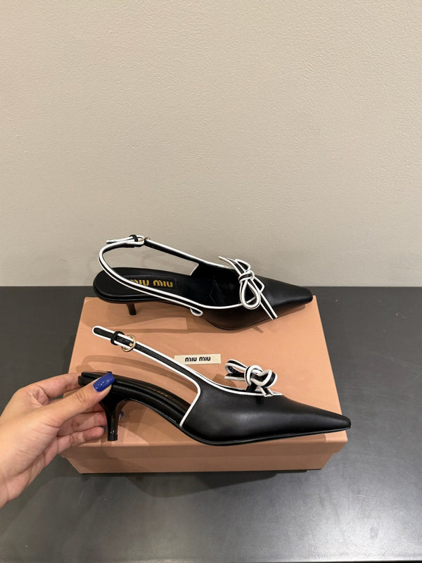 Miu slingback pump black leather
