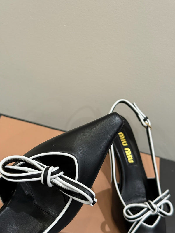 Miu slingback pump black leather