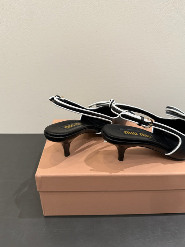 Miu slingback pump black leather