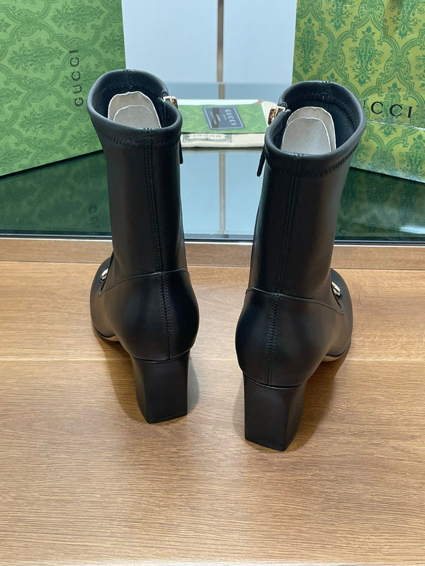 GG Horsebit Ankle Boot 65 Black Calfskin