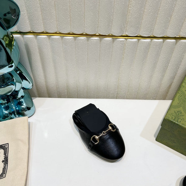 GG BALLET SUPER SLIM BUCKLE BLACK LAMBSKIN