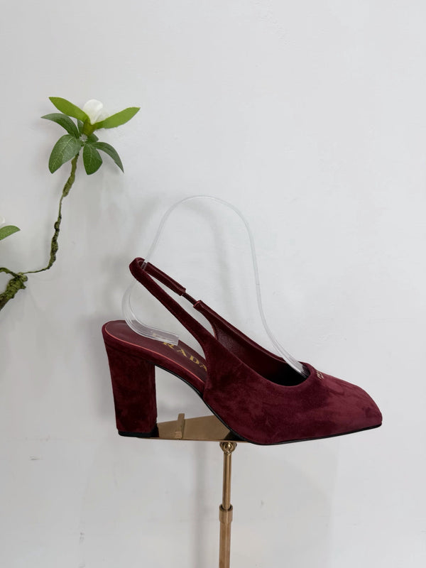 PRA 26SS Slingback 85 Burgundy Suede 592365