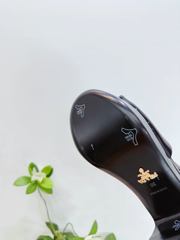 PRA 26SS Platform Sandals 75 Black Patent Leather 592375