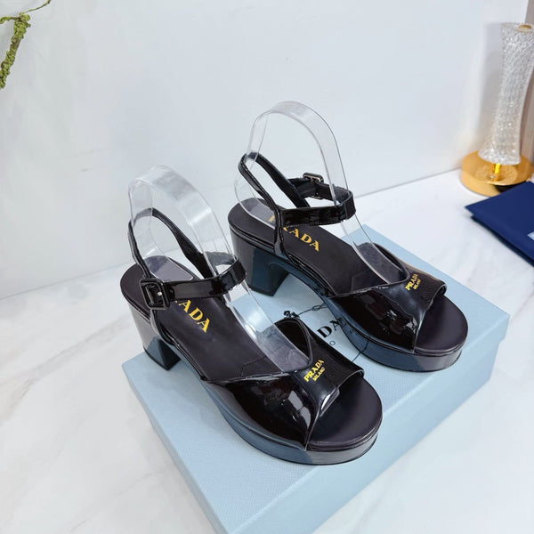 PRA 26SS Platform Sandals 75 Black Patent Leather 592375