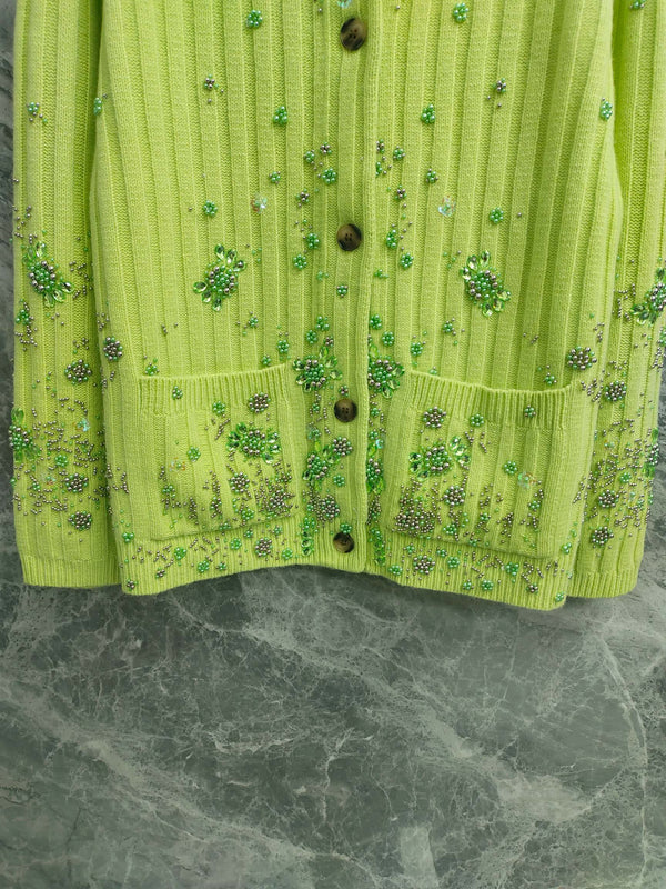 Gucci Cardigan Green Wool Cashmere 289093