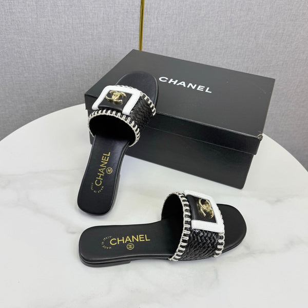 CC 26s Slipper Black White Sheepskin Tweed 620278