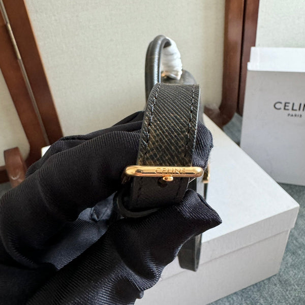 TEEN NINO BAG 20 IN BLACK TRIOMPHE CANVAS GOLD HARDWARE