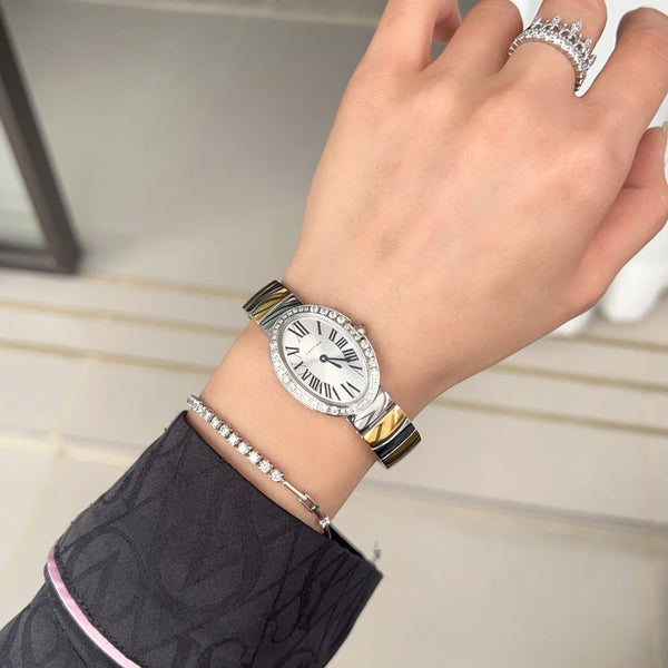 Baignoire 23mm Tow-Tone Yellow Gold Diamond Bezel