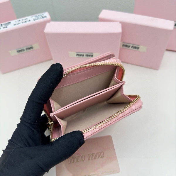 SMALL MATELASSÉ WALLET 10 IN BEGONIA PINK LEATHER