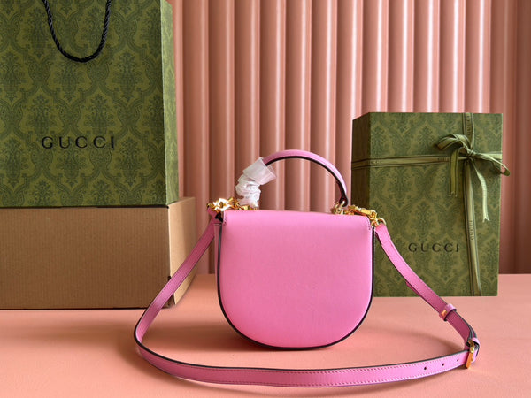Gucci Horsebit Bag Pink Leather 239806