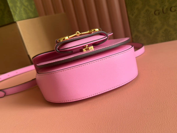 Gucci Horsebit Bag Pink Leather 239806