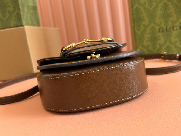 Gucci Horsebit Bag Brown Leather 239817