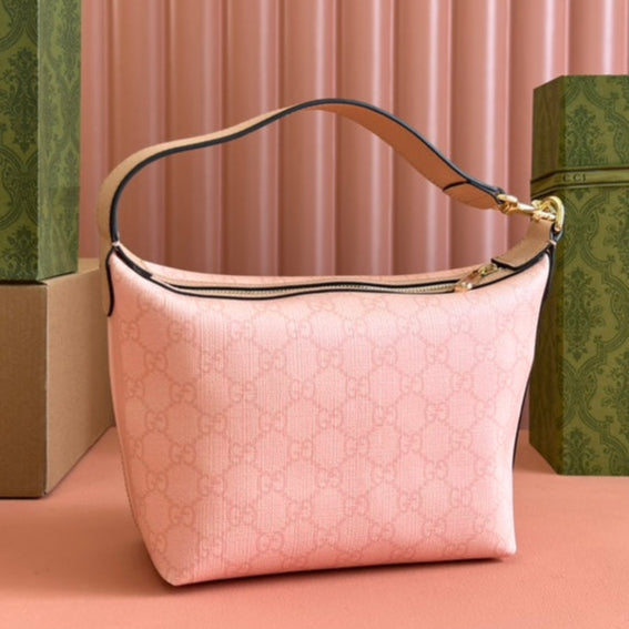 Gucci Ophidia 20cm Bag Pink Canvas 239922