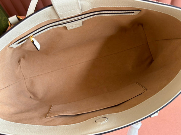 Gucci Ophidia 38cm Bag Ebony White Leather Canvas 244457