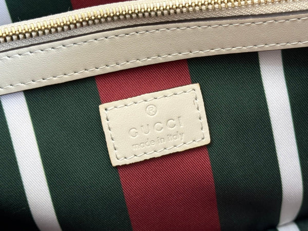 Gucci Ophidia 31cm Bag Beige White Canvas 239666