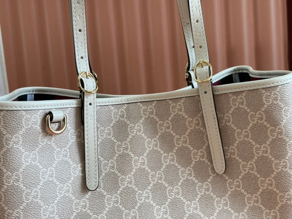 Gucci Ophidia 31cm Bag Beige White Canvas 239666