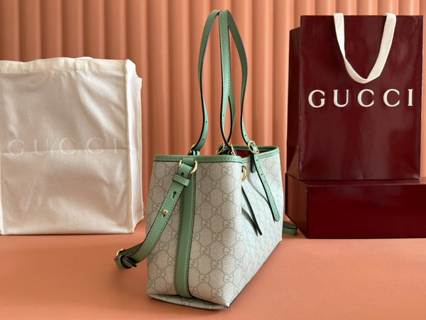 Gucci Ophidia 31cm Bag Green Canvas 244368