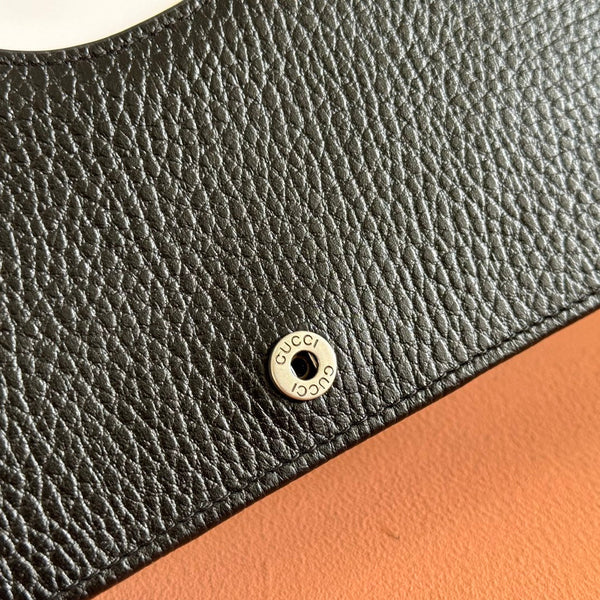 Gucci Marmont Chain Wallet Black Leather 255321