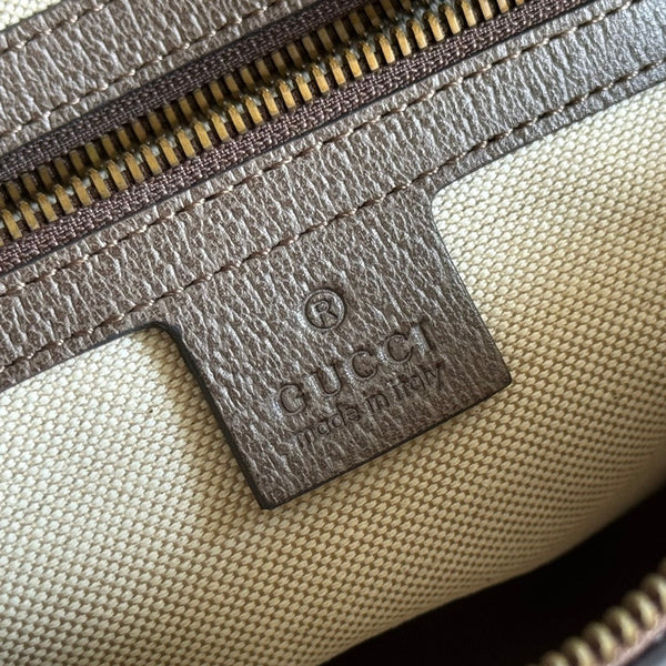 Gucci Ophidia GG Small Messenger Bag Ebony Brown Canvas Leather