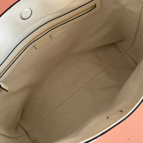 GG Beatrix Medium Tote Bag Cream Smooth Leather GHW 272127