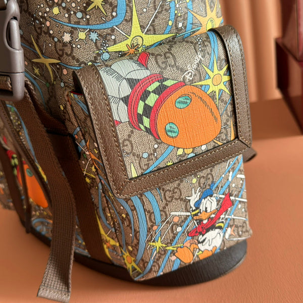 GG 2025 x Disney Donald Duck Backpack Multicolor Cowhide Canvas 273590