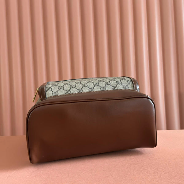 GG 2025 GG Supreme Backpack Ebony mix Brown Canvas Leather 273683