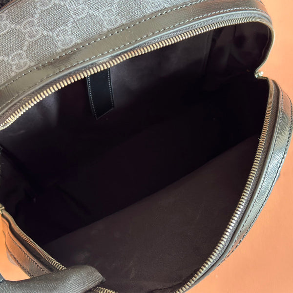 GG 2025 GG Supreme Backpack Gray mix Black Canvas Leather 273684