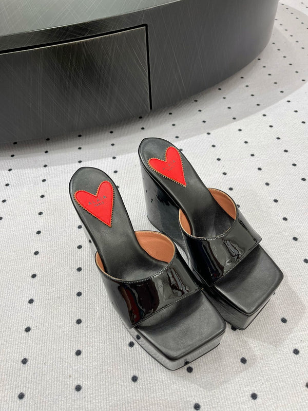 Alaila High Sandal 115mm In Black Glossy Lambskin 954878