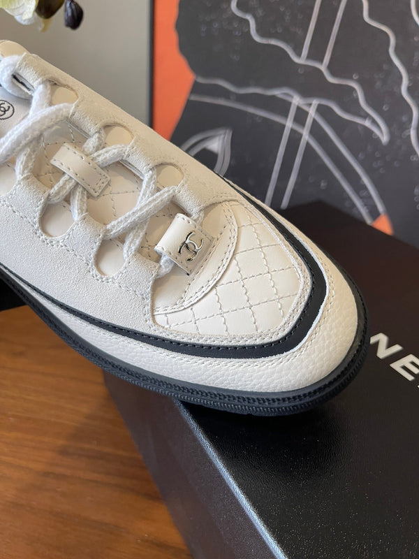 CC Spring Summer Sneaker Black White Suede Leather 623167