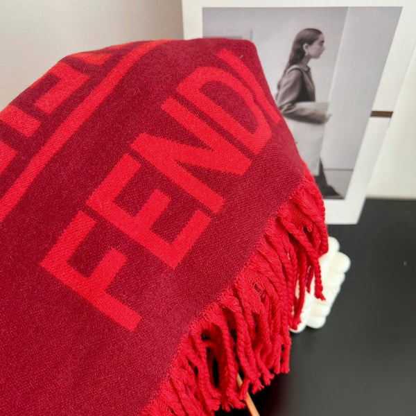 FF Jacquard 180CM Scarf Red Wool 103630