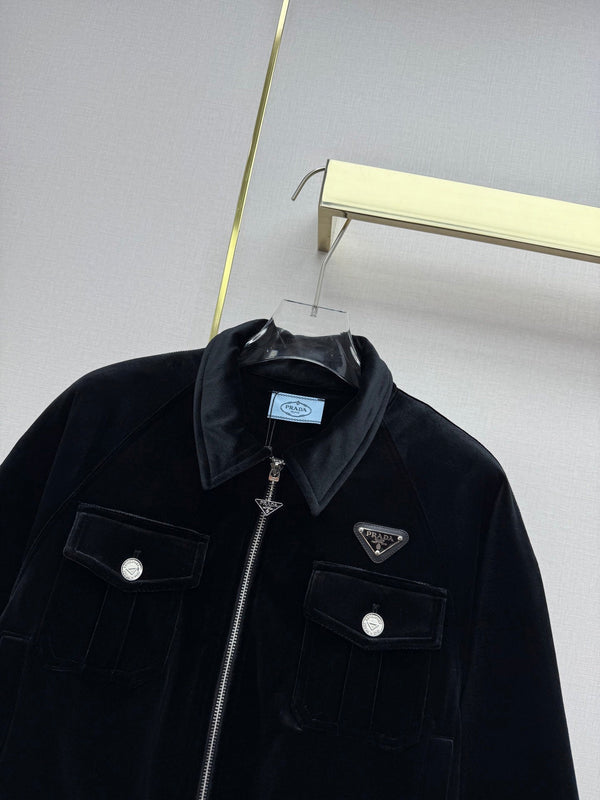 Prada 2025 Jacket Black Silk Velvet
