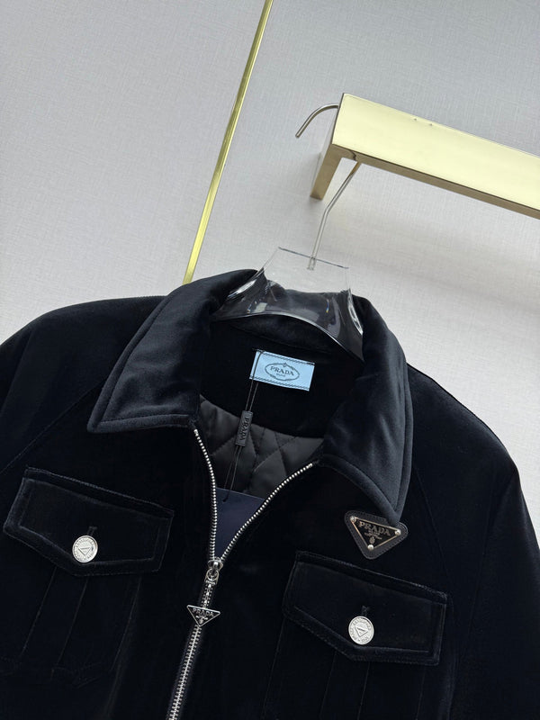 Prada 2025 Jacket Black Silk Velvet