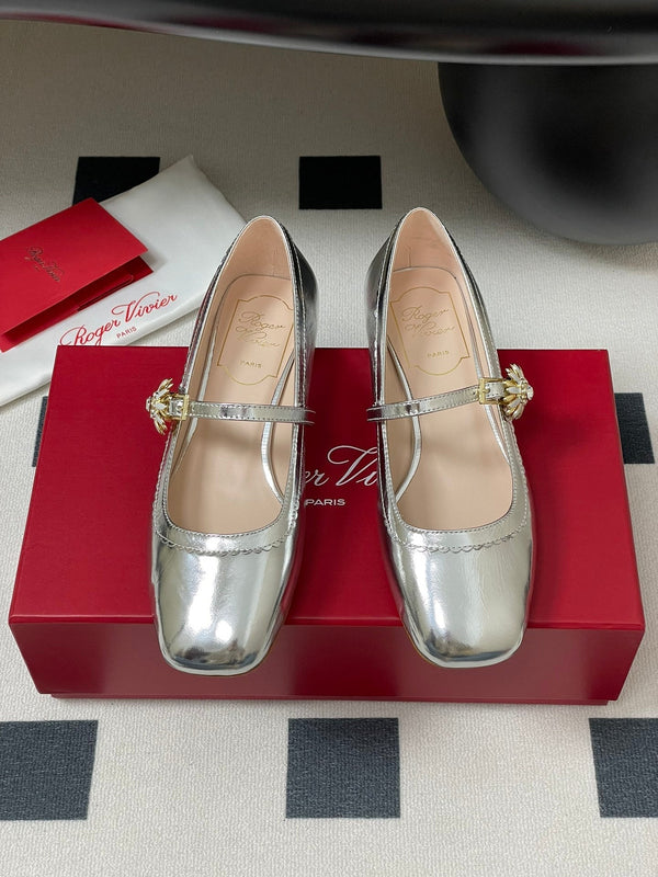 Viv 25 Mary Jane 2.5cm Silver Patent Calf Leather 247888