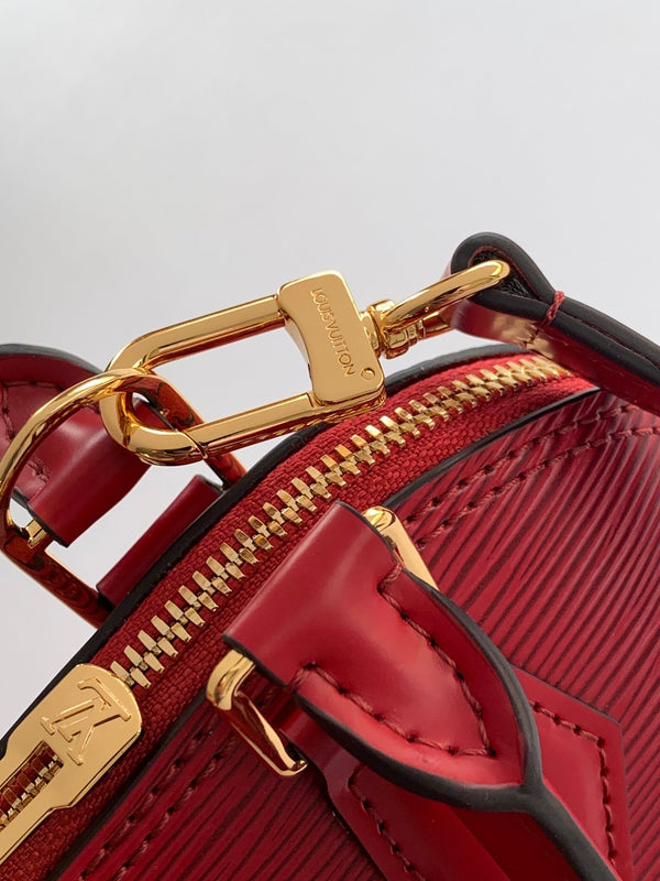 LV M25562 Alma BB Burgundy Epi Leather