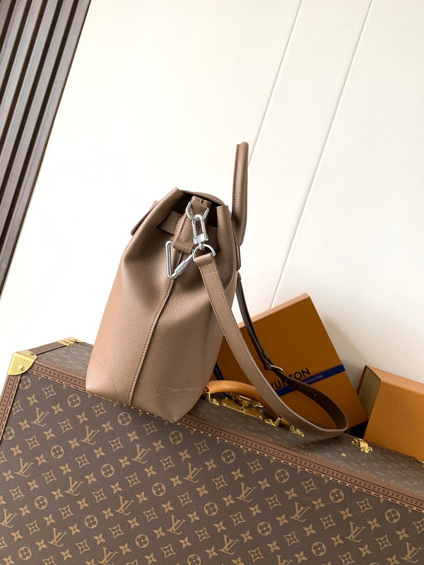 LV Steamer 30 Brown Suede Leather
