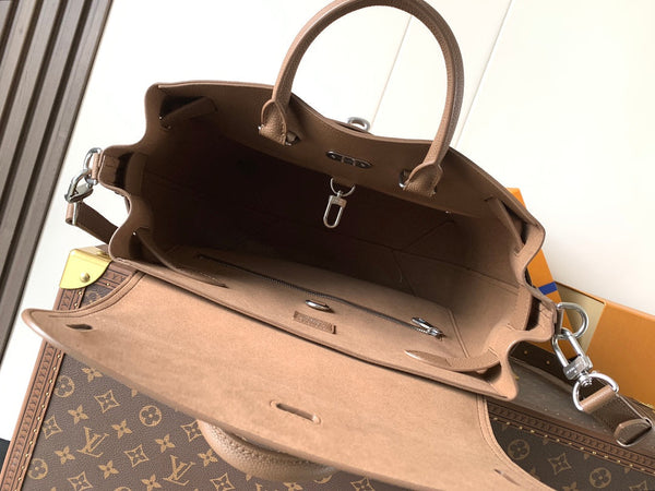 LV Steamer 30 Brown Suede Leather