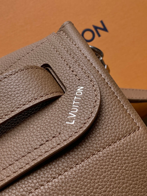 LV Steamer 30 Brown Suede Leather