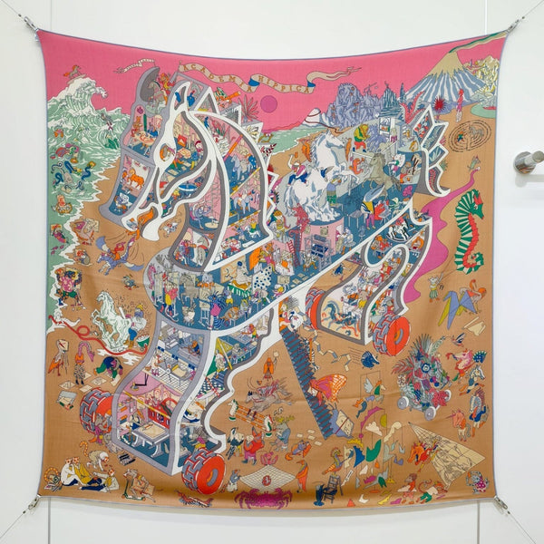 HM Double-sided Scarf 140cm Brown Cashmere Silk 136604