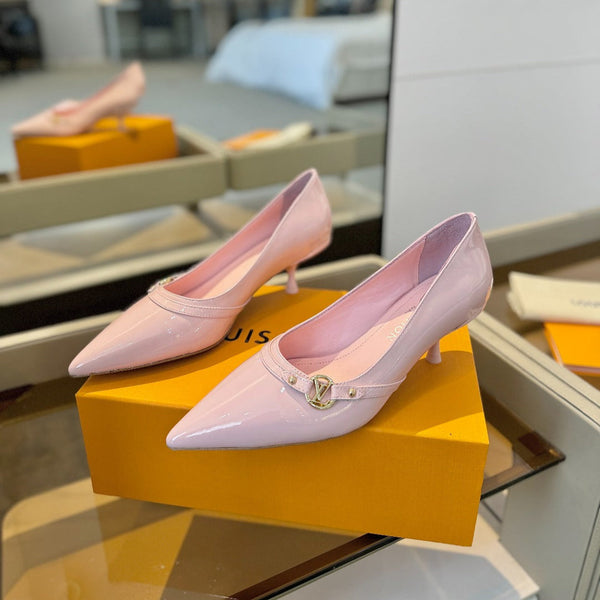 6AM 5.5cm Pink Patent Leather Pumps 241208