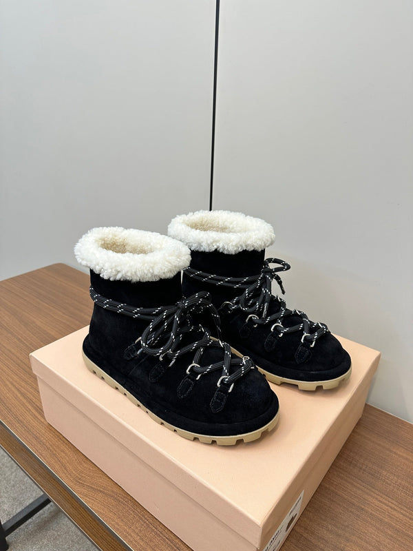 Miu Ankle Boots Black  Suede