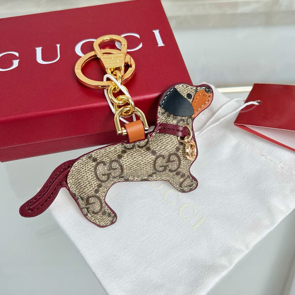 Gucci Dog-shaped Etoupe Gold Bag Charm