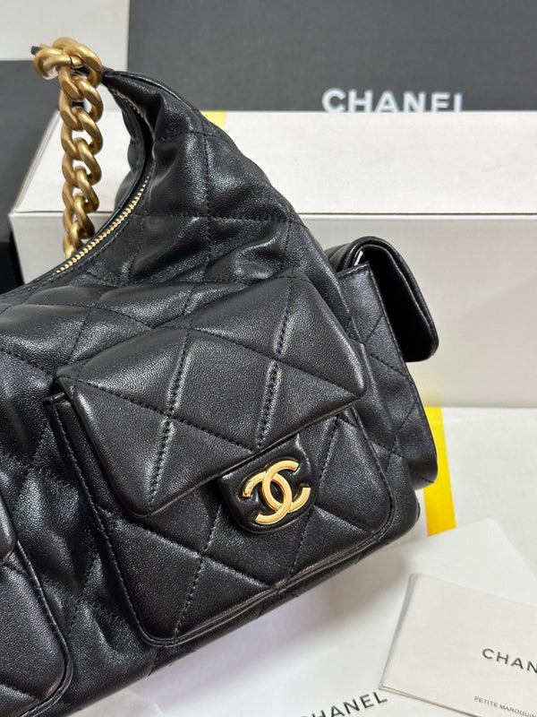 CC 25C Hobo 35cm Black Lambskin Gold Hardware 243536