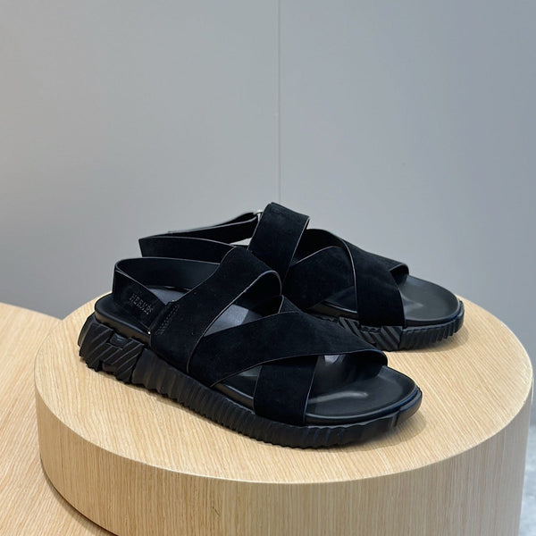 HM ELECTRIC SANDAL BLACK SUEDE AND CALFSKIN